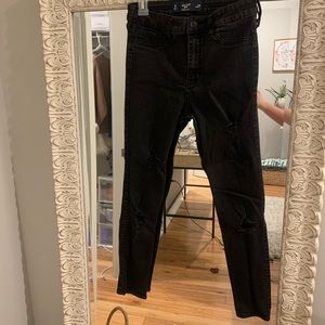 Black ripped Hollister jeans
